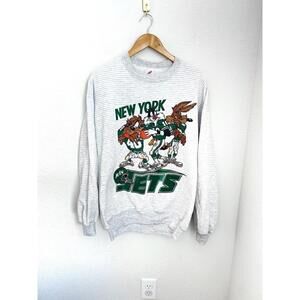 Vintage Jerzees Men’s XL New York Jets Looney Toons Sweatshirt Made In USA